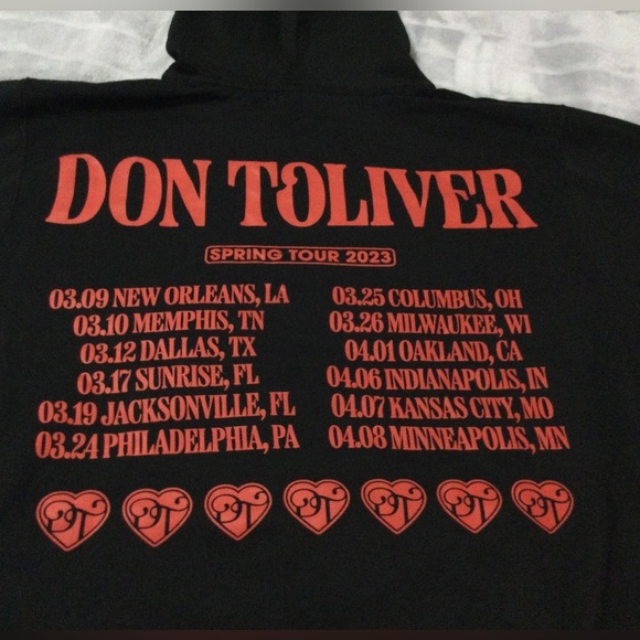 Don Toliver Love Sick Spring Tour 2023 Dates 2 sided Hoodie Black Size XL - Picture 5 of 6